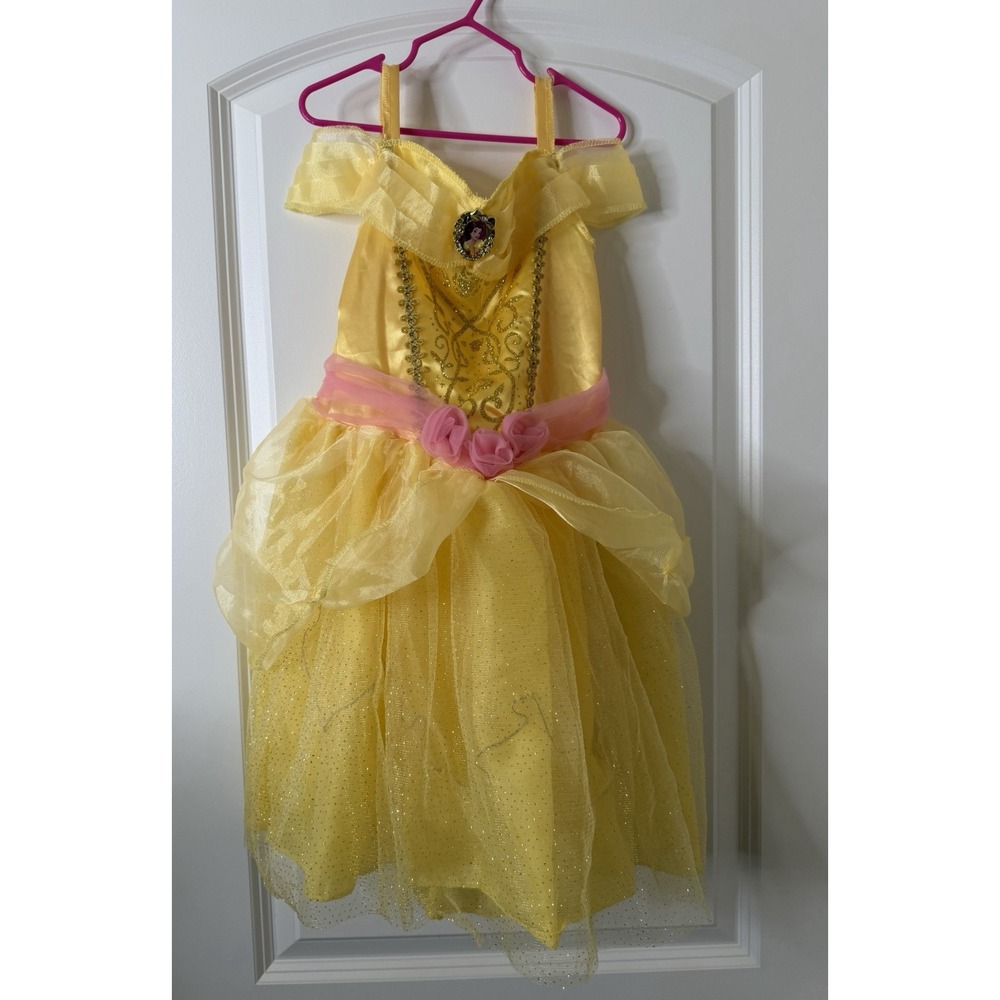 Disney Princess Belle Costume Dress Light Up Play S 4-6X Disney Park Outfit